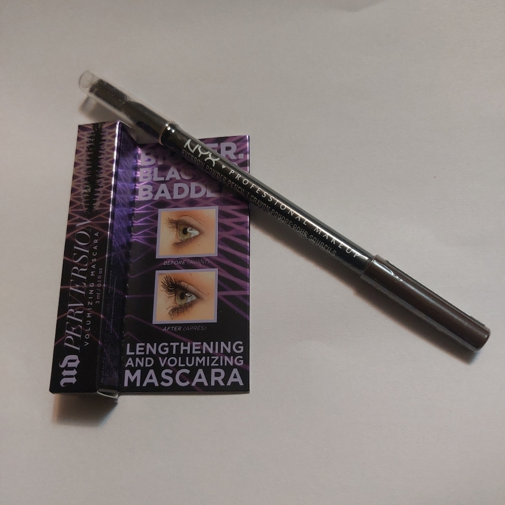 NYX Eyebrow Powder Pencil+ Urban Decay Mascara Bundle